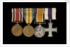 Medals awarded to Sub-Lieutenant Albert E. Dossett MC RNVR (reverse, r to l, MED1500-1503) by unknown