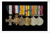 Medals awarded to Lt Cdr Basil N. Downie DSC RN (obverse, l to r, MED1825-1830) by Garrard & Co.