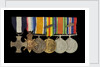Medals awarded to Lt Cdr Basil N. Downie DSC RN (obverse, l to r, MED1825-1830) by Garrard & Co.