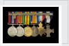 Medals awarded to Lt Cdr Basil N. Downie DSC RN (reverse, r to l, MED1825-1830) by Garrard & Co.