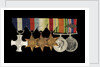 Medals awarded to Cdr Herbert J. P. Crousaz DSC (obverse, l to r, ZBA2252-2257) by Unknown