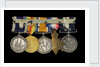 Medals awarded to Able Seaman R. J. Squires DSM (reverse, r to l, MED2591-2595) by B. Mackennal
