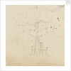 Study of a tree with two chairs either side of its trunk by Thomas Baxter