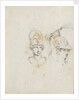 A study of two heads wearing different helmets (verso) by Thomas Baxter