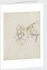 A study of two heads wearing different helmets (verso) by Thomas Baxter