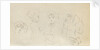 A woman in a turban, four sketches of a woman in a bonnet and a woman carrying a child (verso) by Thomas Baxter