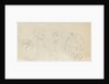 A woman in a turban, four sketches of a woman in a bonnet and a woman carrying a child (verso) by Thomas Baxter