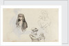 A woman with a draped head and two studies of a woman with a child, possibly Horatia (verso) by Thomas Baxter