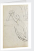 A woman kneeling at a table and a man and a woman walking, probably Horatio and Charlotte Nelson (verso) by Thomas Baxter