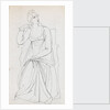 A seated woman, possibly Charlotte Nelson (recto) by Thomas Baxter