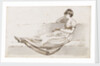 A young woman reclining on a sofa reading a book, possibly one of the Connors, Emma's cousins by Thomas Baxter
