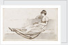 A young woman reclining on a sofa reading a book, possibly one of the Connors, Emma's cousins by Thomas Baxter