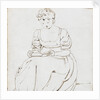 A young woman seated, reading a book, possibly Charlotte Nelson by Thomas Baxter