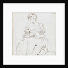 A young woman seated, reading a book, possibly Charlotte Nelson by Thomas Baxter