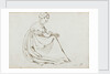 A young woman in a long dress crouching by Thomas Baxter