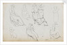A sheet of figure studies (recto) by Thomas Baxter