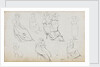 A sheet of figure studies (recto) by Thomas Baxter