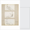 Three studies of young woman seated by Thomas Baxter