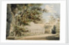The garden with a glass house at Merton Place by Thomas Baxter