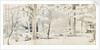 An arbour surrounded by trees (recto) by Thomas Baxter