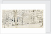 An arbour surrounded by trees (recto) by Thomas Baxter