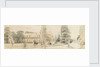 A panoramic view showing the east and north elevations of Merton Place (recto) by Thomas Baxter