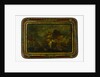 Lacquered papier-maché tray depicting the Battle of Trafalgar, 1805 by Unknown