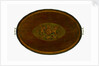 Oval marquetry tray by unknown