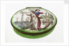 Oval patch box with a mirror inside the lid, commemorating naval heroes of the French Revolutionary War. by unknown
