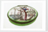 Oval patch box with a mirror inside the lid, commemorating naval heroes of the French Revolutionary War. by unknown