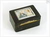 A tortoiseshell box with gilt mounts and a hinged lid by Unknown