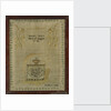 A mourning sampler framed in oak by Mary Gill