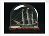 Ship model in glass dome by unknown