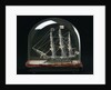 Ship model in glass dome by unknown