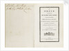 Complete order of ceremony of the funeral procession of Lord Nelson, 8 and 9 Jan 1806 by Unknown