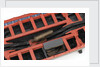 French gunboat, detail showing cannon stowed on bottom boards and box of rifles by unknown