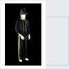 Full dress coat, dress trousers, and hat by Clancy