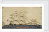 Two warships in full sail by unknown