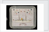 An embroidered silk cushion, showing HMS 'Surprise' by unknown