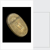 A brass tobacco box, made in a curved shape to fit the pocket by Frank Pywell