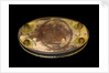 A tobacco box in copper, originally gilt, engraved with roses by unknown