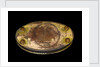 A tobacco box in copper, originally gilt, engraved with roses by unknown
