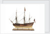Ship of 60 guns, port broadside by Unknown