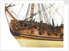 Ship of 60 guns, figurehead, anchors and cannons detail by unknown