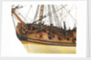 Ship of 60 guns, figurehead, anchors and cannons detail by unknown