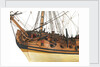 Ship of 60 guns, figurehead, anchors and cannons detail by unknown