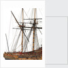 Ship of 24 guns, mizzen mast and stern carving detail by unknown