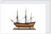 Ship of 50 guns, port broadside by Unknown