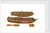 A contemporary dividing full hull model of the 'Washington' (1797), a Dutch 74-gun, two-decker ship of the line by unknown