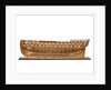 Ship of 74 guns, half-sectional model, starboard hull internal view by unknown
